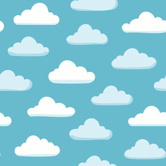 Hand Drawn Cloud Seamless Pattern Illustration Sky