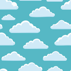 Hand Drawn Cloud Seamless Pattern Illustration Sky