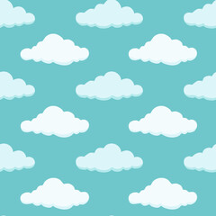 Hand Drawn Cloud Seamless Pattern Illustration Sky