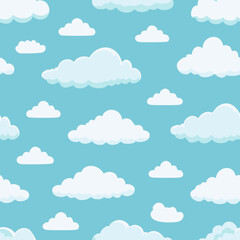 Hand Drawn Cloud Seamless Pattern Illustration Sky