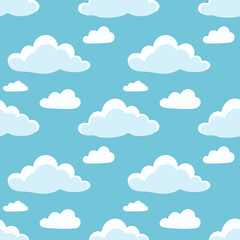 Hand Drawn Cloud Seamless Pattern Illustration Sky