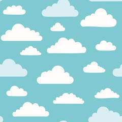 Hand Drawn Cloud Seamless Pattern Illustration Sky
