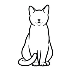 Cat Outline: A simplistic yet elegant outline of a domestic cat in a sitting position, demonstrating the minimalistic beauty of feline form.