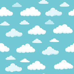 Hand Drawn Cloud Seamless Pattern Illustration Sky