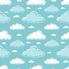Hand Drawn Cloud Seamless Pattern Illustration Sky