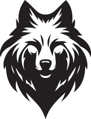 Howling Wolf Vector Silhouette - Wild Animal Logo Illustration