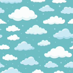 Hand Drawn Cloud Seamless Pattern Illustration Sky