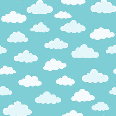 Hand Drawn Cloud Seamless Pattern Illustration Sky