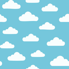 Hand Drawn Cloud Seamless Pattern Illustration Sky