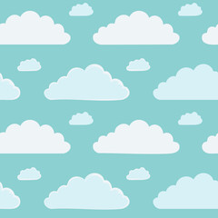 Hand Drawn Cloud Seamless Pattern Illustration Sky