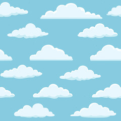 Hand Drawn Cloud Seamless Pattern Illustration Sky