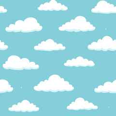 Hand Drawn Cloud Seamless Pattern Illustration Sky