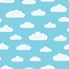 Hand Drawn Cloud Seamless Pattern Illustration Sky