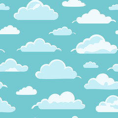 Hand Drawn Cloud Seamless Pattern Illustration Sky