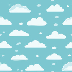 Hand Drawn Cloud Seamless Pattern Illustration Sky