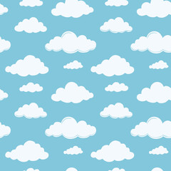 Hand Drawn Cloud Seamless Pattern Illustration Sky