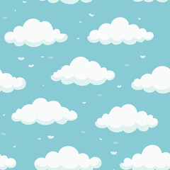 Hand Drawn Cloud Seamless Pattern Illustration Sky