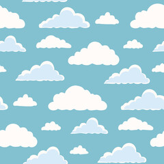 Hand Drawn Cloud Seamless Pattern Illustration Sky