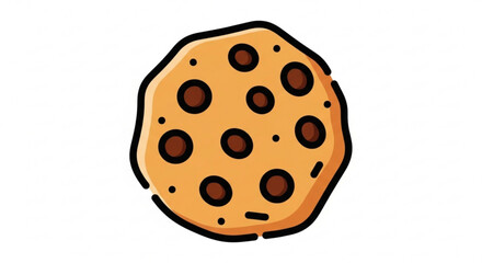 Fototapeta premium Delicious chocolate chip cookie, a sweet treat for any occasion, perfect for satisfying your cravings and enjoying a delightful snack