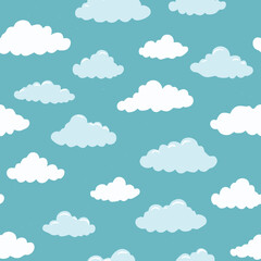 Hand Drawn Cloud Seamless Pattern Illustration Sky