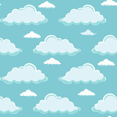 Hand Drawn Cloud Seamless Pattern Illustration Sky