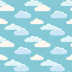 Hand Drawn Cloud Seamless Pattern Illustration Sky