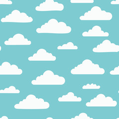 Hand Drawn Cloud Seamless Pattern Illustration Sky
