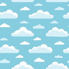 Hand Drawn Cloud Seamless Pattern Illustration Sky