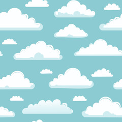 Hand Drawn Cloud Seamless Pattern Illustration Sky