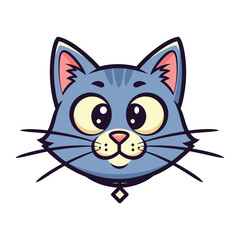 Fototapeta premium Cartoon Cat: A captivating cartoon cat, boasting large, expressive eyes, delicate whiskers, and a playful expression, is a delightful depiction of feline charm.