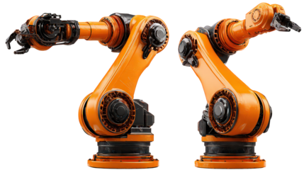 Orange Industrial Robot Arms
