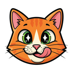 Playful Kitten Portrait: Captivating the endearing essence of a cute, cartoon-styled kitten, this portrait is a study in feline charm, radiating joy and innocence with its adorable expression.