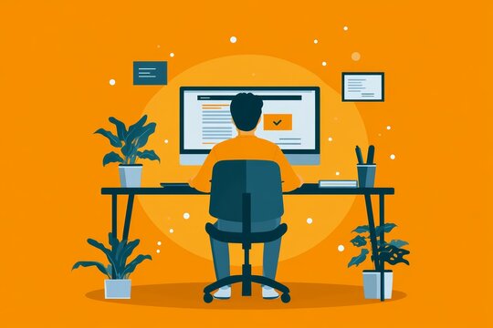 Employee completing e-learning compliance training module with digital certificate confirmation screen for hr records