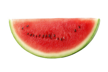 Closeup of a Red Watermelon Slice on Transparent Background