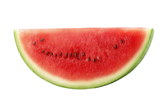 Closeup of a Red Watermelon Slice on Transparent Background