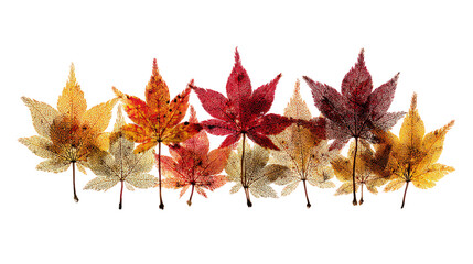Autumn Maple Leaves On Black Background