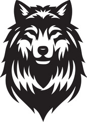 Howling Wolf Vector Silhouette - Wild Animal Logo Illustration