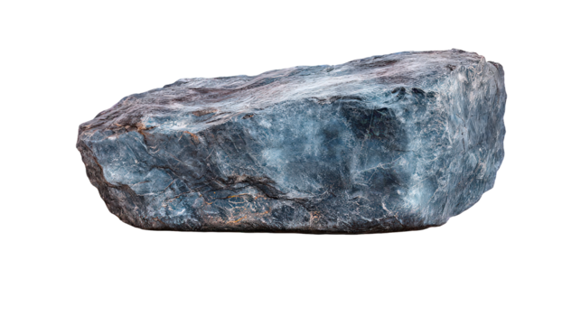 Dark Gray And Blue Shiny Rock with Glitter Texture on Transparent Background