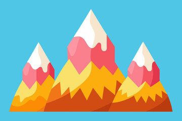 Fototapeta premium vector illustration of a mountain landscape