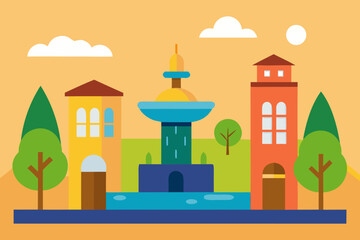 Fototapeta premium vector illustration of city