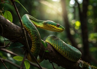 Fototapeta premium snake in a tree