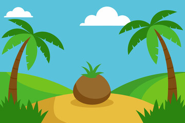 Obraz premium tropical island with palm trees