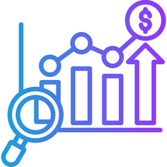 Forecast line gradient icon