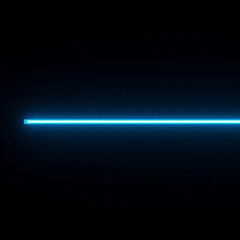 A long, straight, bright, glowing, neon-blue line against a black background.
