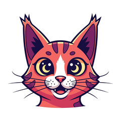Whimsical Cartoon Cat: A cheerful cat illustration, with expressive eyes, joyful and vibrant appearance. This cartoon cat showcases a playful aesthetic.