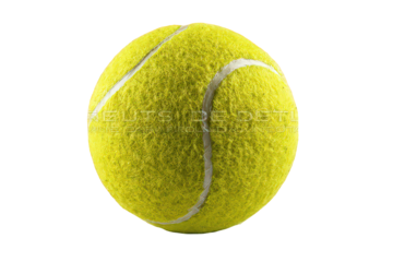 Close Up Of A Yellow Tennis Ball With White Lines On A Transparent Background