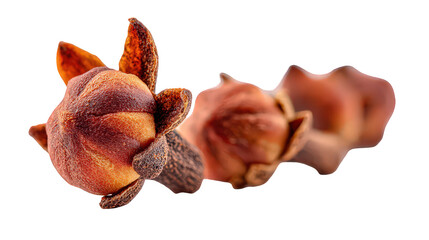 Close Up of Brown and Red Plant Buds on a Black Background