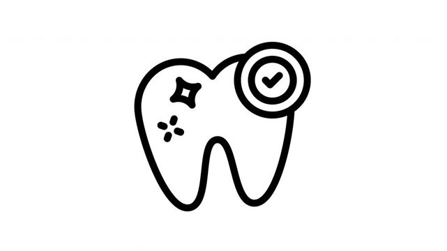 tooth whitening minimalist stroke animation