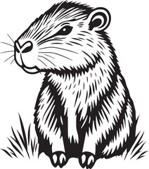 Capybara. Hand drawn vector illustration