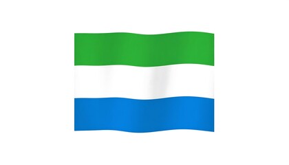 Obraz premium The flag of Sierra Leone displays three horizontal bands of green, white, and blue, symbolizing the nation's rich heritage and vibrant culture.